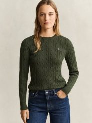 Gant Sweter Kobiety zielony, XL. Zielone swetry klasyczne damskie Gant, xl, z bawełny, bez kołnierzyka. Za 699.95 zł.
