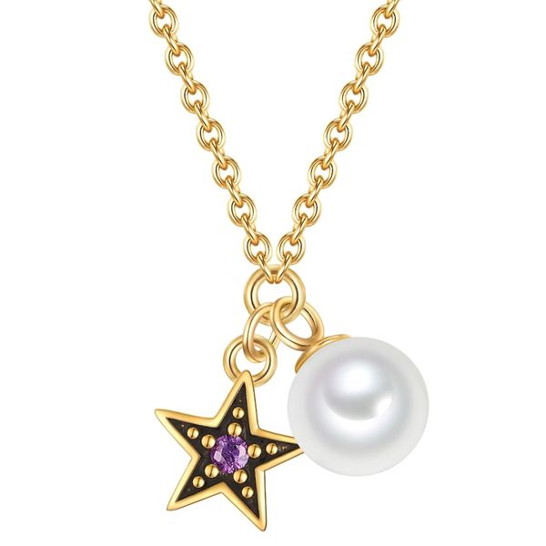 Glanzstücke München Łańcuszek Gwiazda z Srebro wysokiej próby w Żółte złoto Naszyjniki 1 ct Damski. Żółte naszyjniki damskie Glanzstücke München, pozłacane. Za 179.99 zł.