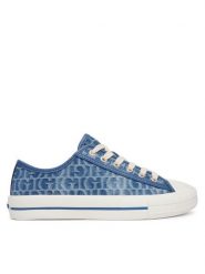 Guess Trampki FLTC3Y FAL12 Niebieski. Niebieskie trampki i tenisówki damskie Guess, z aplikacjami, z materiału. Za 311.99 zł.