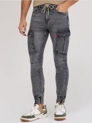 Jeansy jogger cargo - szary. Szare jeansy męskie Sinsay. W wyprzedaży za 45.99 zł.