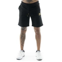 Spodnie dresowe z bawełna z sznurek regulacyjny na co dzień. Czarne spodnie sportowe męskie LEONE 1947 APPAREL, bez wzorów, z bawełny, sportowe. W wyprzedaży za 79.36 zł.