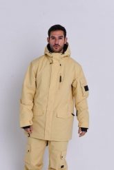 Kurtka Yeh Man Sand. Brązowe kurtki narciarskie i snowboardowe damskie OOSC, m, bez wzorów, z materiału, z kapturem, narciarskie. Za 1,710.99 zł.