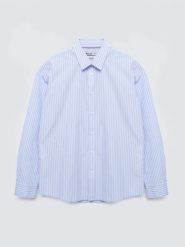 Koszula męska w prążek błękitna Gibinor 400. Niebieskie koszule męskie Big Star, l, bez wzorów, z bawełny, bez kołnierzyka, bez ramiączek. Za 199.99 zł.