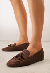 Ciemnobrązowe Ażurowe Mokasyny VICES Ozdobione Frędzlami Catiana. Brązowe mokasyny damskie Born2be, z jeansu. Za 89.99 zł.