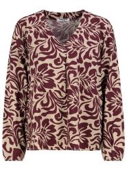 Sublevel Bluzka w kolorze beżowo-bordowym rozmiar: L. Brązowe bluzki damskie Sublevel, l, bez wzorów, bez kołnierzyka, bez ramiączek. Za 91.56 zł.