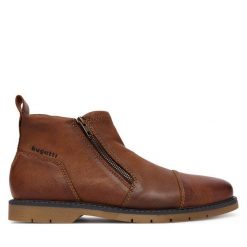 Botki Bugatti. Brązowe buty zimowe męskie Bugatti, bez zapięcia. Za 419.99 zł.