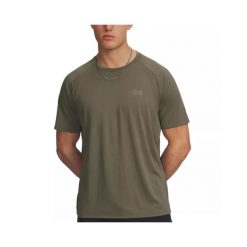 Koszulka Under Armour Tech. Brązowe t-shirty sportowe męskie Under Armour, l, z materiału, bez ramiączek, na fitness i siłownię. Za 144.50 zł.