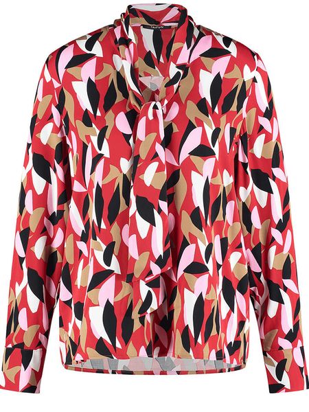 TAIFUN Bluzka w kolorze czerwono-czarno-białym rozmiar: 46. Czerwone bluzki damskie Taifun, bez wzorów, z wiskozy, bez kołnierzyka, bez ramiączek. Za 143.90 zł.