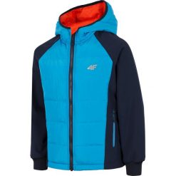 Softshell chłopięcy (122-164) JSFM401 - granat. Brązowe kurtki softshell damskie 4F JUNIOR, m, bez wzorów, z meshu, z kapturem. W wyprzedaży za 99.99 zł.