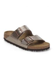 Birkenstock Klapki "Arizona" w kolorze szarobrązowym rozmiar: 40. Szare klapki damskie Birkenstock, bez wzorów, bez obcasa. Za 382.45 zł.