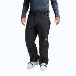 Spodnie narciarskie męskie Jack Wolfskin Flowline 2L Ins. Czarne spodnie materiałowe męskie Jack Wolfskin, bez wzorów. Za 719.99 zł.