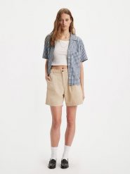 Levi's Szorty w kolorze beżowym rozmiar: W32. Brązowe szorty damskie Levi's, bez wzorów, z podwyższonym stanem. Za 92.42 zł.