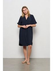 &Co Woman Sukienka "Alison" w kolorze granatowym rozmiar: XL. Niebieskie sukienki damskie &Co Woman, xl, bez wzorów, bez kołnierzyka, bez ramiączek, midi. Za 179.64 zł.