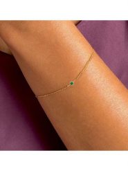 DIA DIAMONDS Pozłacana bransoletka ze szmaragdem rozmiar: onesize. Zielone bransoletki damskie DIA DIAMONDS, pozłacane. Za 158.10 zł.