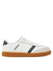 Skechers Sneakersy 405730L/WBK Biały. Białe buty sportowe dziewczęce Skechers, bez wzorów, z materiału, bez zapięcia. Za 109.99 zł.