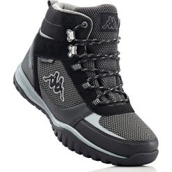 Kozaki sznurowane Kappa bonprix czarno-szary. Czarne buty zimowe męskie bonprix, bez zapięcia. Za 139.99 zł.