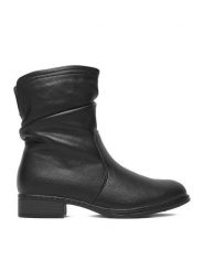 Clara Barson Botki CEO-WS6380-03 Czarny. Czarne botki damskie Clara Barson, z materiału, bez obcasa, na płaskiej podeszwie, bez zapięcia. Za 159.99 zł.