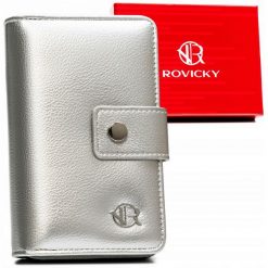 Portfel damski Rovicky R-POR-02-HRH srebrny. Szare portfele damskie ROVICKY, bez wzorów, ze skóry ekologicznej. Za 45.00 zł.