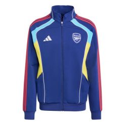 Kurtka dresowa Arsenal FC UBP. Niebieskie kurtki męskie Adidas, bez wzorów, z dresówki, sportowe, bez kaptura. Za 359.00 zł.