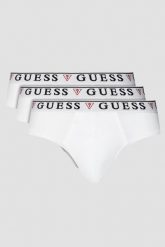 GUESS Zestaw białej męskiej bielizny slipy 3 Pack. Białe slipki męskie Guess, z aplikacjami. W wyprzedaży za 125.99 zł.