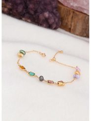 L'Atelier de Gaia Pozłacana bransoletka z perłami i cyrkoniami rozmiar: onesize. Żółte bransoletki damskie L'Atelier de Gaia, pozłacane. Za 60.99 zł.