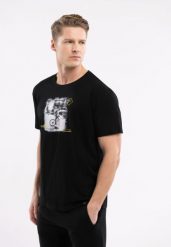 T-shirt z printem, Comfort Fit, T-BILLY. Białe t-shirty męskie Volcano, l, bez wzorów, z bawełny, bez kołnierzyka. Za 54.99 zł.