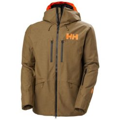Kurtka narciarska Helly Hansen Garibaldi 2.0. Brązowe kurtki męskie Helly Hansen, na zimę, m, bez wzorów, z puchu, sportowe, bez kaptura. Za 1,851.50 zł.