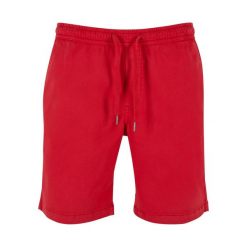 Szorty Urban Classics Stretch Twill. Czerwone szorty męskie Urban Classics, z bawełny, bez kołnierzyka. Za 127.20 zł.