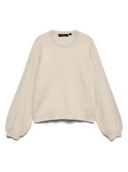 Vero Moda Sweter w kolorze kremowym rozmiar: M. Brązowe swetry klasyczne damskie Vero Moda, m, bez kołnierzyka. Za 119.95 zł.