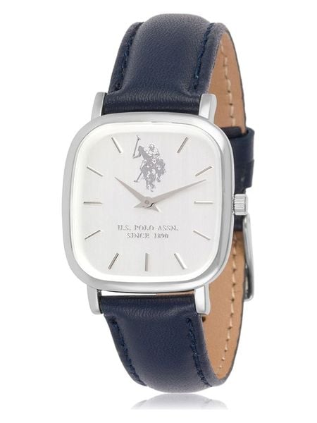 U.S. Polo Assn. Zegarek kwarcowy w kolorze srebrno-granatowo-białym rozmiar: onesize. Niebieskie, analogowe zegarki damskie U.S. Polo Assn., metalowe. Za 226.77 zł.