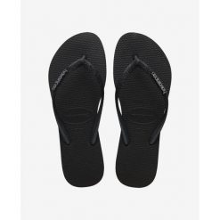 Klapki damskie Havaianas Slim Glitter II. Czarne klapki damskie Havaianas, bez wzorów, bez obcasa. Za 229.00 zł.