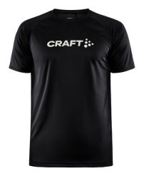 Koszulka z krótkim rękawem Craft Core Essence Logo Czarny. Czarne t-shirty sportowe męskie Craft, m, z materiału, bez ramiączek, do biegania. Za 130.95 zł.