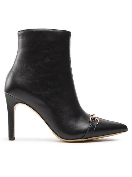 DeeZee Botki ZALMM220171 Czarny. Czarne botki damskie DeeZee, ze skóry, bez obcasa, na szpilce, bez zapięcia. Za 129.99 zł.