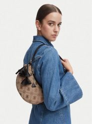 Guess Torebka Katie HWJP22 53180 Beżowy. Brązowe torebki klasyczne damskie Guess, z aplikacjami, z materiału, bez dodatków. Za 494.99 zł.