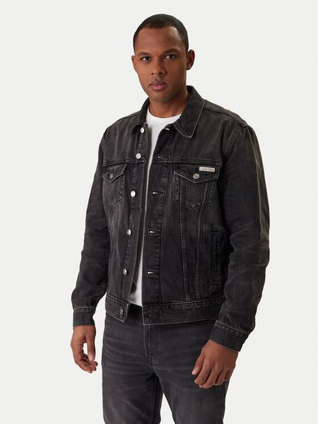 Calvin Klein Jeans Kurtka jeansowa Classic LV04RE765G Czarny Regular Fit. Czarne kurtki męskie Calvin Klein Jeans, m, bez wzorów, z bawełny, bez kaptura. Za 489.99 zł.