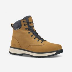 Buty turystyczne męskie Quechua NH500 skóra. Brązowe buty trekkingowe męskie QUECHUA, na zimę, ze skóry, przed kolano, bez zapięcia, trekkingowe. Za 369.99 zł.