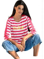 Heine Koszulka w kolorze różowo-białym rozmiar: 34. Różowe t-shirty damskie Heine, bez wzorów, bez kołnierzyka. Za 78.99 zł.