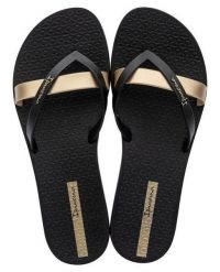 Japonki damskie Ipanema Kirei. Czarne klapki damskie Ipanema, bez wzorów, z materiału, bez obcasa. Za 56.99 zł.