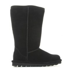 Buty BearPaw Elle Tall 1963W-011 Black czarne. Czarne kozaki damskie z materiału, bez obcasa. Za 705.57 zł.