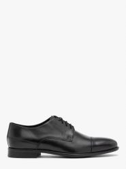 Czarne wizytowe półbuty męskie BRAGA. Czarne buty wizytowe męskie Ryłko, ze skóry, bez zapięcia. Za 429.99 zł.