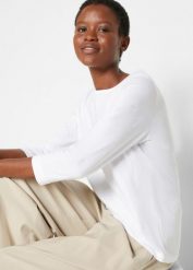 Bluza z długim rękawem (zestaw 5 szt.). Czerwone bluzy bez kaptura damskie bonprix. Za 189.99 zł.