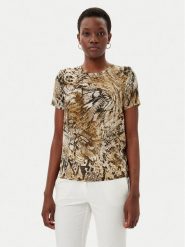 Marciano Guess Bluzka Blusa tatjana ss printed Brązowy Comfort Fit. Brązowe bluzki damskie Marciano Guess, z aplikacjami, z jedwabiu, bez ramiączek. Za 539.99 zł.