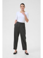 Kaffe Spodnie materiałowe w kolorze antracytowym rozmiar: 36. Czarne spodnie materiałowe damskie Kaffe, bez wzorów, z materiału, z podwyższonym stanem. Za 208.83 zł.