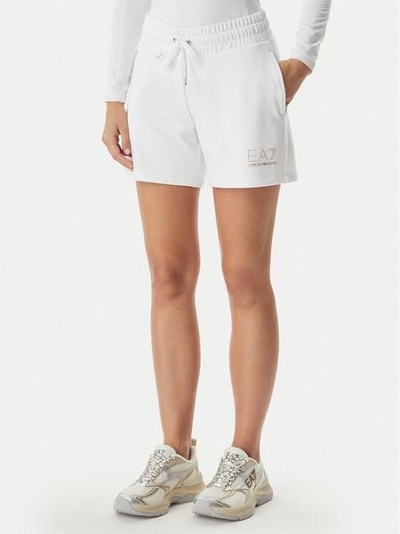 EA7 Emporio Armani Szorty sportowe 7W000269 AF12482 U0002 Biały Regular Fit. Białe spodenki sportowe damskie EA7 Emporio Armani, l, z syntetyku. Za 330.99 zł.