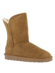 Gooce Skórzane kozaki zimowe "Breezy" w kolorze jasnobrązowym rozmiar: 36. Brązowe kozaki damskie Gooce, ze skóry, bez obcasa. Za 217.99 zł.