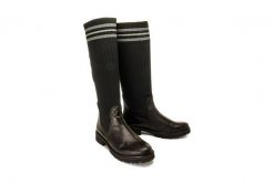 RIEKER REMONTE D8680-01 black combination, kozaki damskie. Czarne kozaki damskie Rieker Remonte, bez obcasa, na obcasie. Za 389.90 zł.
