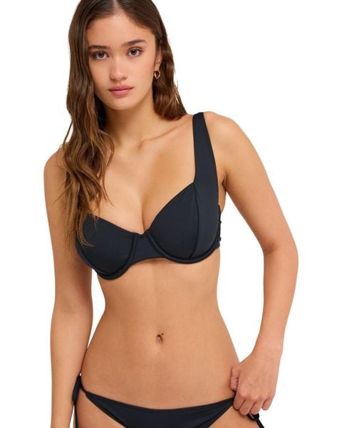 Stanik bikini D-cup dla Kobiety BEACH CLASSICS Czarny. Czarne bikini damskie Roxy, bez wzorów. Za 169.99 zł.