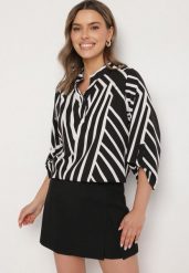 Czarna Koszula z Bawełną i Geometrycznym Wzorem Tiarine. Czarne koszule damskie Born2be, l, bez wzorów, z bawełny, klasyczne, bez kołnierzyka, bez ramiączek. Za 54.99 zł.