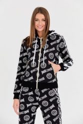 JUST CAVALLI Czarna bluza Logo Tigre. Czarne bluzy bez kaptura damskie Just Cavalli, s. W wyprzedaży za 899.99 zł.