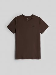 4F T-shirt regular gładki męski - brązowy XL. Brązowe t-shirty męskie 4f, m, bez wzorów, z bawełny, bez kołnierzyka. Za 59.99 zł.